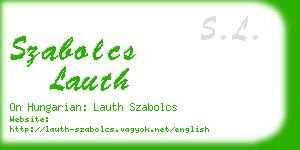 szabolcs lauth business card
